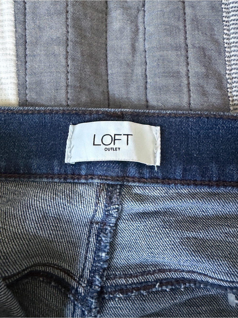 LOFT Women's Dark Blue Cropped Straight Jeans - Picture 4 of 5